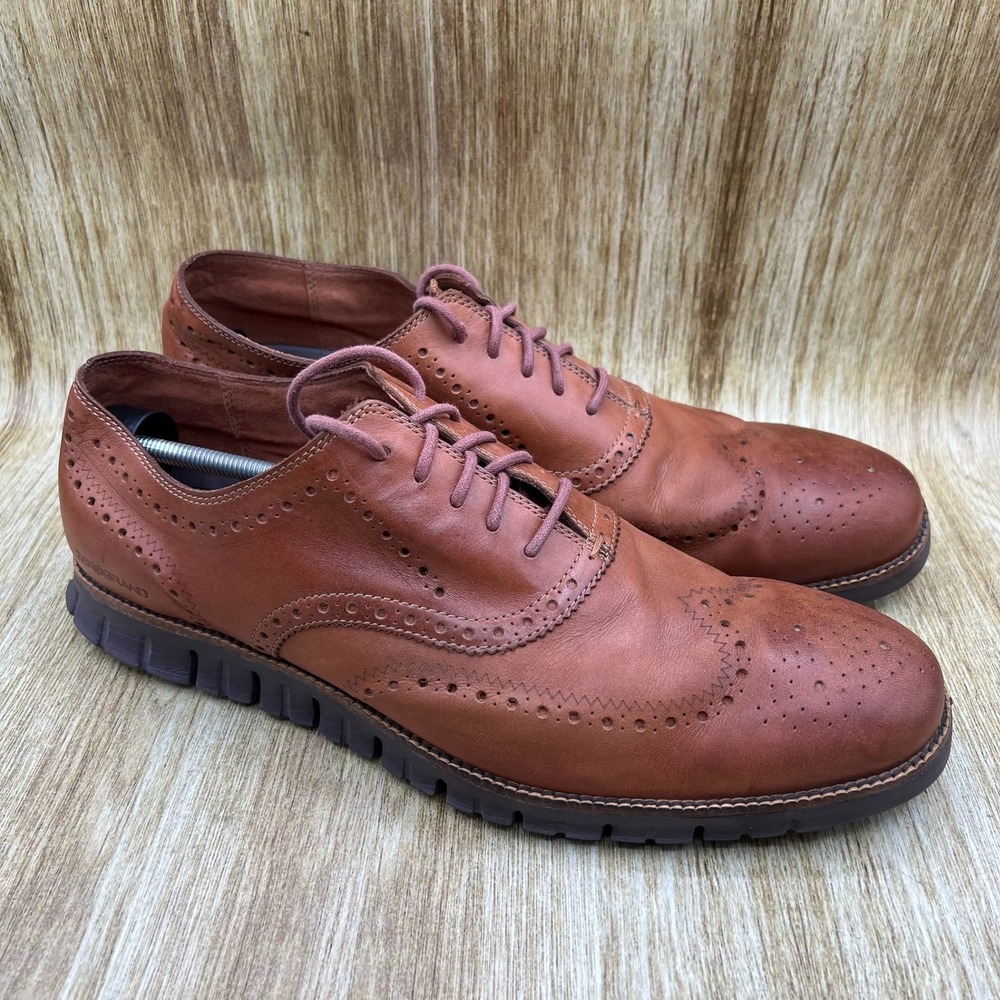 Cole Haan Zerogrand Wingtip Oxford Men's Size 15 Tan Leather Brogue C29411 Shoes